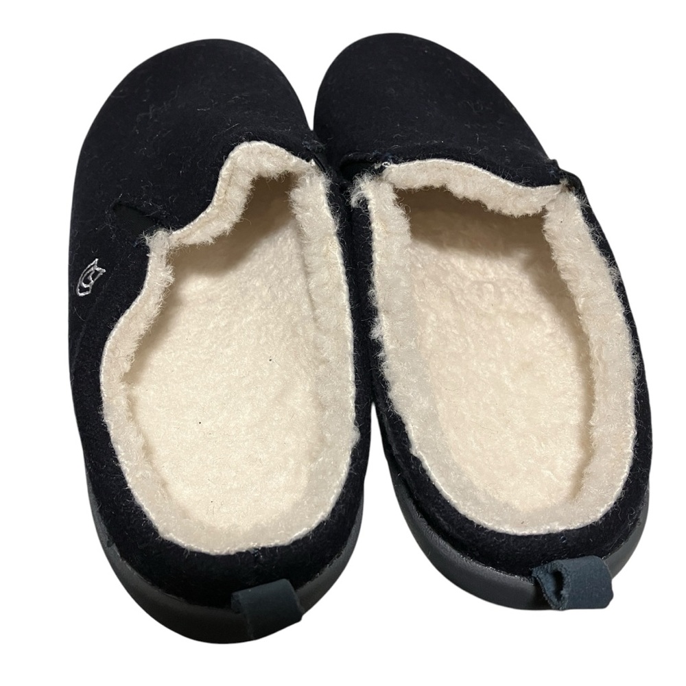 Spenco Black Fleece Lined Wool Blend Black Slip On Slipper House Shoes Womens 9 - Picture 5 of 13